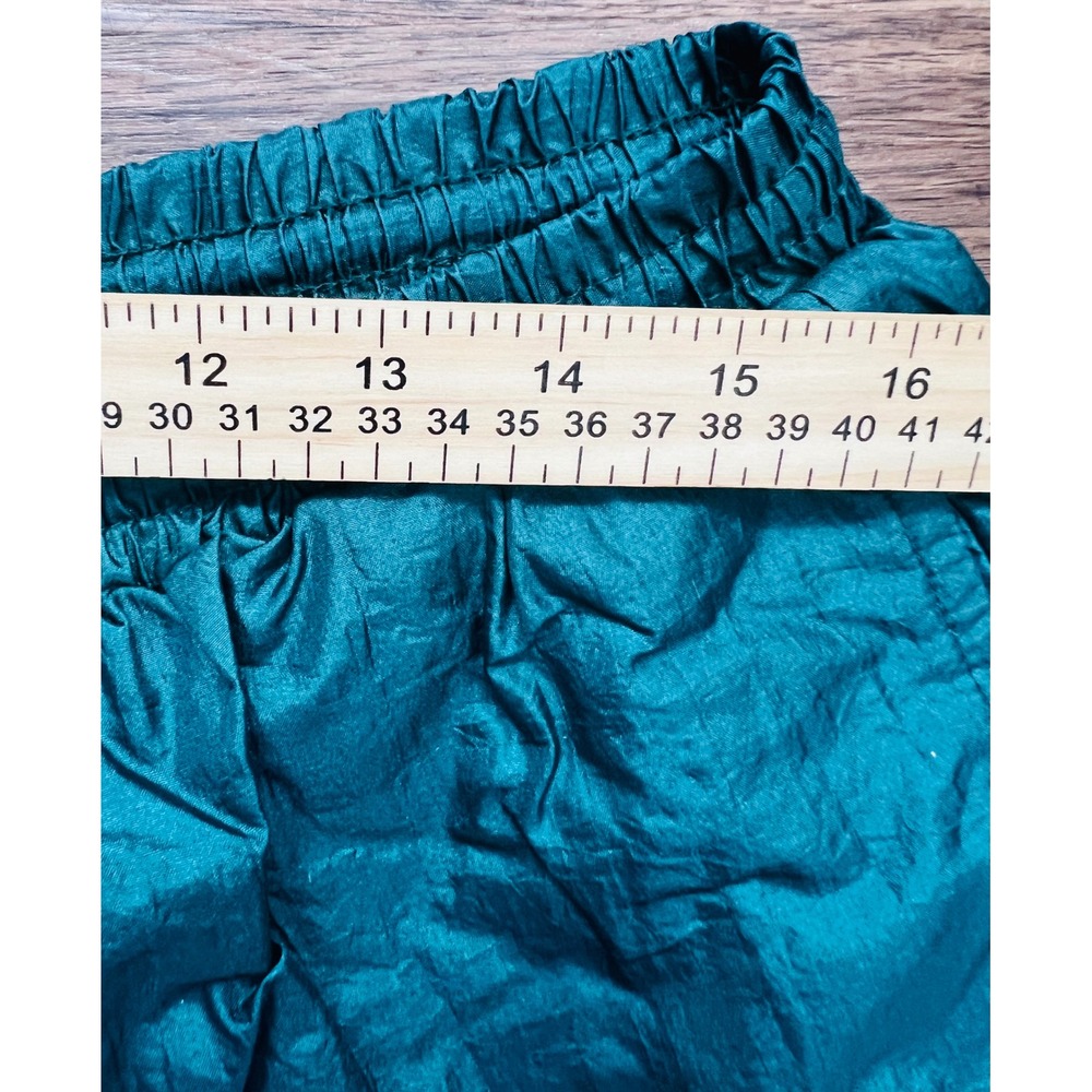 VTG First Run Teal Nylon Track Pants Mens L Windbreaker w/Inner Lining Defect - Picture 3 of 8